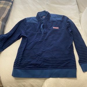 Vineyard Vines sheep shirt in blue on blue stripe